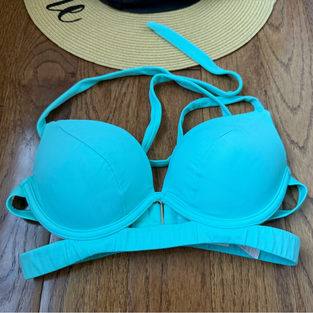 Rare Victoria's Secret Aqua Hottie Push Up Bikini Top and Matching Itsy Bottoms - Picture 6 of 10